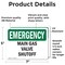 Signmission Main Gas Valve Shutoff, 7 in W x Rectangle, Vinyl Decal OS-2PACK-EM-D-57-L-10400 - alternate 2